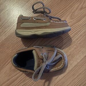 Sperry Kids Tan Moccasins